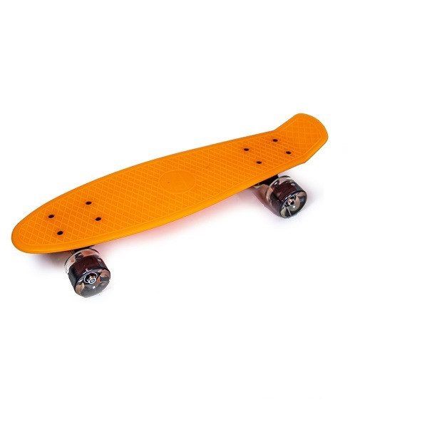 Пені Борд Penny Board 22" Orange Жовтогарячий LED (Світяться колеса)