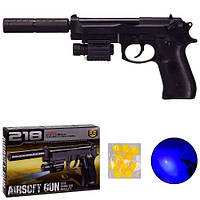 Пистолет на пульках 218C свет лазер р.игрушки - 32 см в коробке 24*17*4.5 см