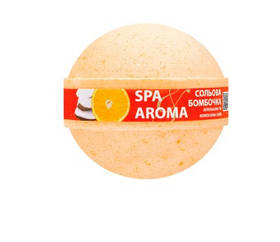 Сольова бомбочка для ванни Апельсин та кокосова олія ТМ Spa&Aroma 75г