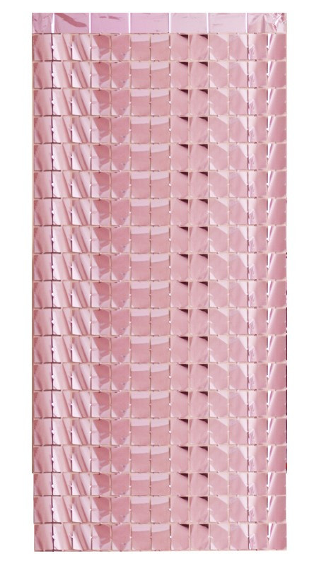 Штора з фольги (прямокутники) рожевий металік 1х2 метра