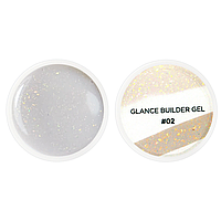 Гель для наращивания Couture Colour Glance Builder Gel 02, молочно-кремовый с шиммером