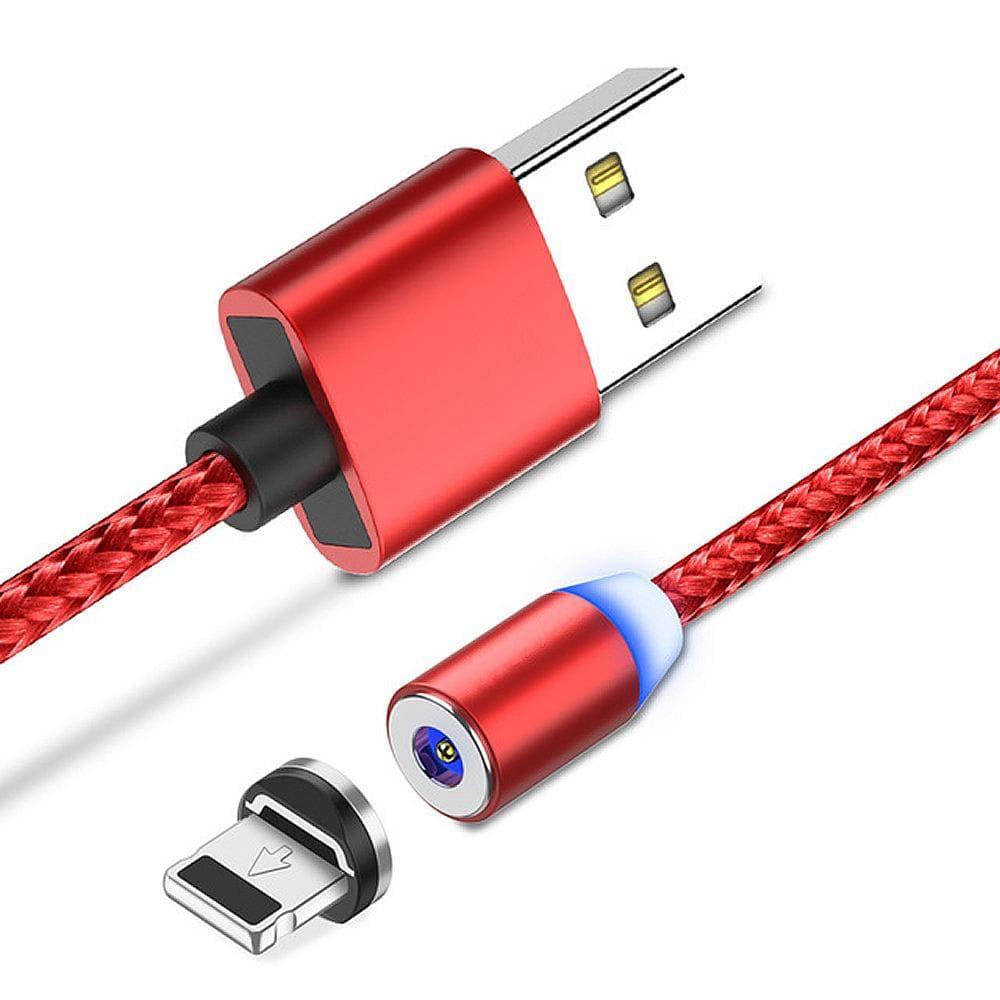 Магнітний кабель для заряджання Lightning X-CABLE Metal Magnetic Cable 360 red
