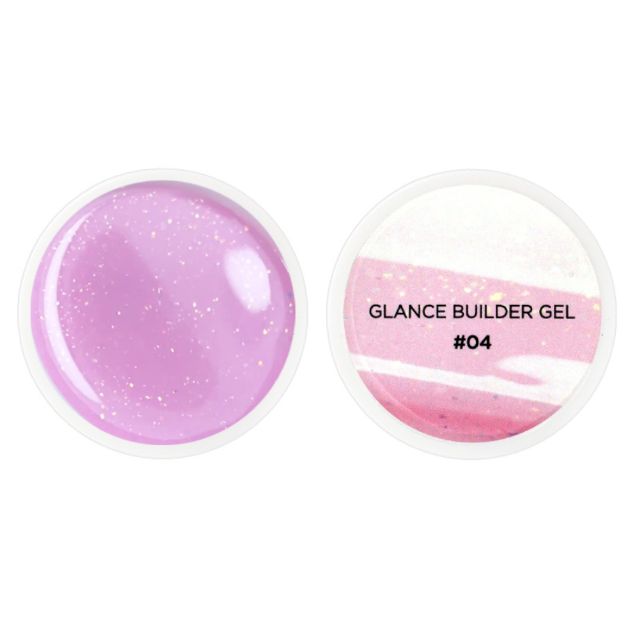 Гель для нарощування нігтів Couture Colour Glance Builder Gel 04, лілово-рожевий з шимером