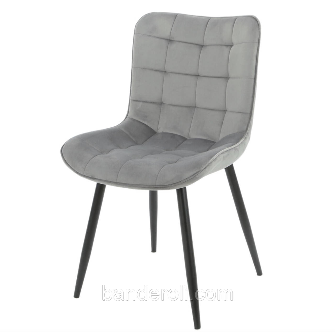 Стілець Petra м'який сірий оксамит PH — 601 ВК на металевих ногах, фото 1