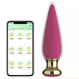 Анальна пробочка 10 режимів вібрації, з керуванням від смартфона, фото 5