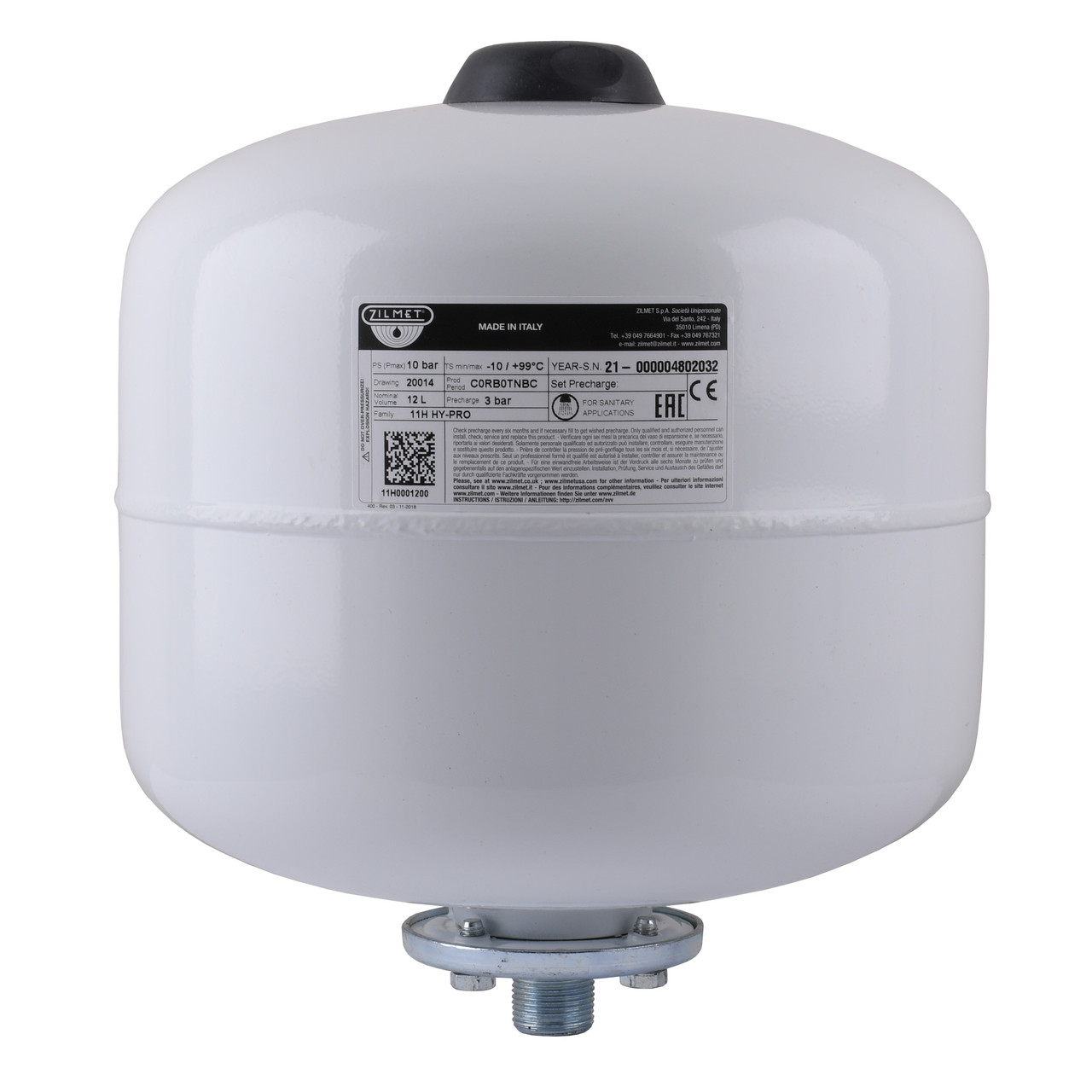 Гідроакумулятор ZILMET HY-PRO 12л