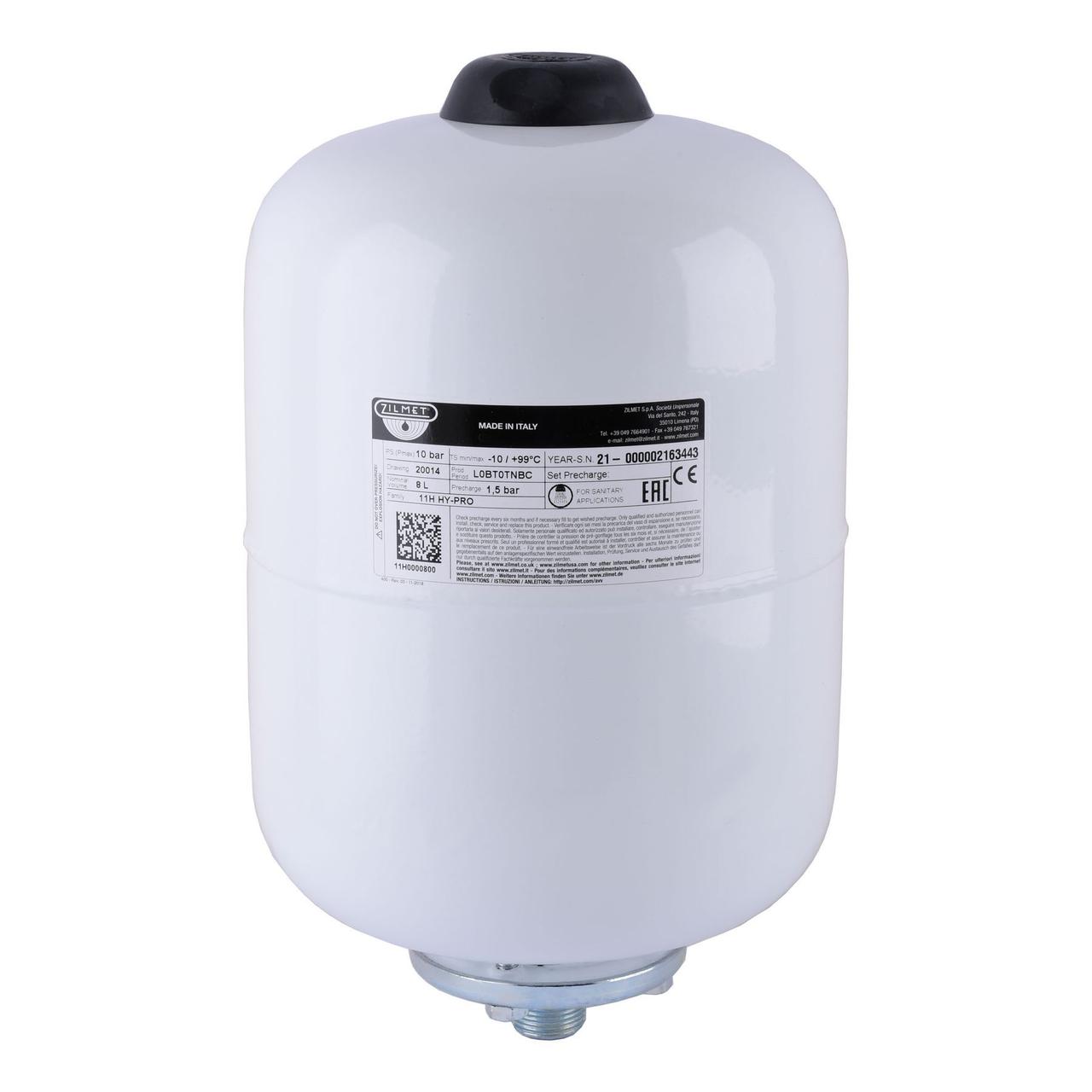 Гідроакумулятор ZILMET HY-PRO 8л