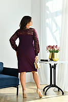 Елегантна жіноча сукня довжини міді зі вставками гіпюра з 48 по 58 розмір, фото 6