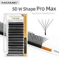 Вії Nagaraku (5D) — вигин D 0.07 MIX (8-12 мм) Нагараку пучки мікс
