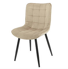 Стілець Petra м'який бежевий оксамит PH — 604 ВК на металевих ногах