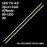 LED подсветка TV 42" KL-42LV3500 42T11-06A Erisson: 42LEB15, 42LEK14 GoldStar: LT-42A320F Haier: H42E07A 1шт.