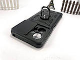 Протиударний чохол для Xiaomi Redmi Note 12 4G чорний з кільцем, ударостійкий чохол шторка редмі нот 12 4 г, фото 3