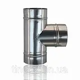 Трійник 90° Ø 300 оцинкований, товщина цинку 0,4 мм, для димової труби, фото 3