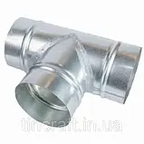 Трійник 90° Ø 300 оцинкований, товщина цинку 0,4 мм, для димової труби, фото 5