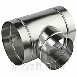 Трійник 90° Ø 300 оцинкований, товщина цинку 0,4 мм, для димової труби, фото 6