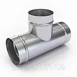 Трійник 90° Ø 300 оцинкований, товщина цинку 0,4 мм, для димової труби, фото 7