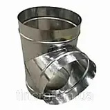Трійник 90° Ø 300 оцинкований, товщина цинку 0,4 мм, для димової труби, фото 8