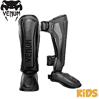 Защита голени и стопы для детей Venum Elite Standup Shinguards Matte Black