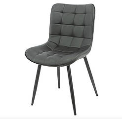 Стілець Petra м'який чорний шкірозамінник ВК на металевих ногах