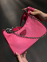 Женский сумка из нейлона Prada / Прада на плечо сумочка женская кожаная стильная брендовая Отличное качество