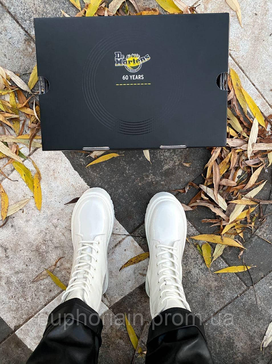 Dr. Martens JADON White Patent Premium No Logo (Молнія) Отличное качество Угги, ботинки, ботильйони отличное - фото 8 - id-p1983990361