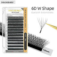 Вії Nagaraku (6D) — вигин C 0.07 MIX (8-12 мм) Нагараку пучки мікс