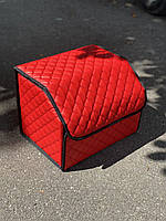 Органайзер для машины в багажник 30*40 см красного цвета, автомобильный органайзер из эко кожи