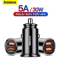 Автомобильное зарядное устройство Baseus Car Charger Dual USB 30W 5A / Быстрая зарядка QC3.0