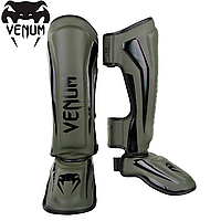 Защита голени и стопы Venum Elite Standup Shinguards Khaki Black