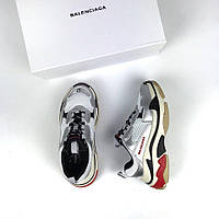 Кросівки, кеди відмінна якість Balenciaga Triple S V1 Silver Black Red Розмір 36