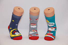 Дитячі шкарпетки махрові новорічні Стиль Люкс 20-22 к-3 Santa на диморі