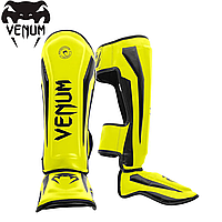 Защита голени и стопы Venum Elite Standup Shinguards Neo Yellow