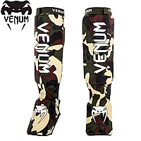 Защита голени и стопы Venum Kontact Shinguards Cotton Forest Camo