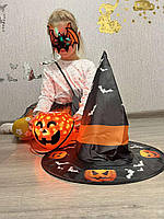 Шляпа ведьмы с летучими мышами и тыквами и сумочка для сладостей на Хэллоуин для взрослых и детей