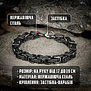 Браслет чоловічий сталевий RANGE з неіржавної медичної сталі сріблястий 16-18 cм (довжина 21 см), фото 3