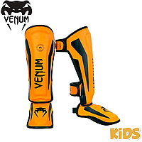 Защита голени и стопы для детей Venum Elite Standup Shinguards Neo Orange