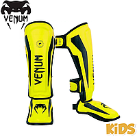 Защита голени и стопы для детей Venum Elite Standup Shinguards Neo Yellow
