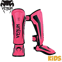 Защита голени и стопы для детей Venum Elite Standup Shinguards Pink