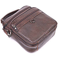 Практичная мужская сумка кожаная 21272 Vintage Коричневая Отличное качество