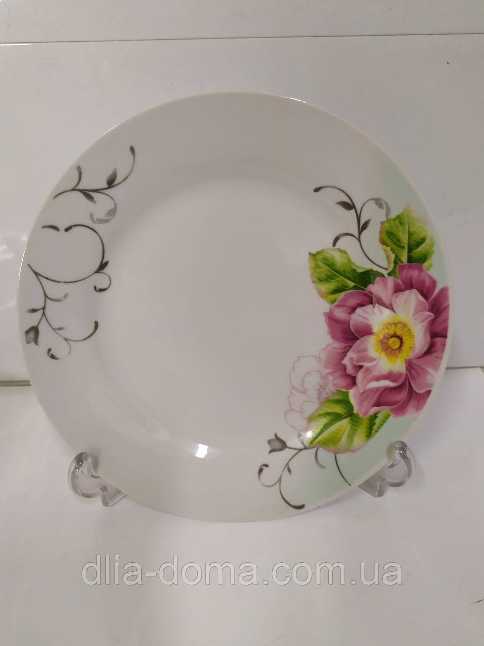 Тарелка мелкая для вторых блюд №8 Роза чайная О 20,5 см, фото 1