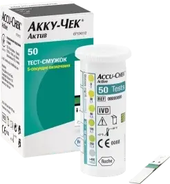 Тест-смужки Акку-Чек Актив (Accu-Chek Active) №50, Roche Diagnostics Gmbh, Німеччина, фото 1
