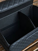 Органайзер для машины в багажник 30*40 см черного цвета, автомобильный органайзер из эко кожи
