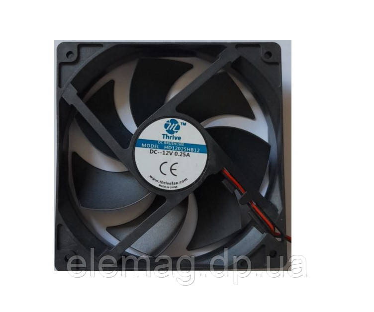 Вентилятор для інкубатора 120 x 120 x 25 mm, 12V
