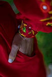 Лляне плаття-вишиванка, червоне, арт. 4593-коротке, фото 3