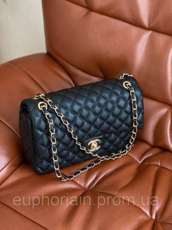 Сумка женская Chanel Black / Шанель черная на плечо сумочка женская кожаная стильная Отличное качество - фото 2 - id-p1984525703