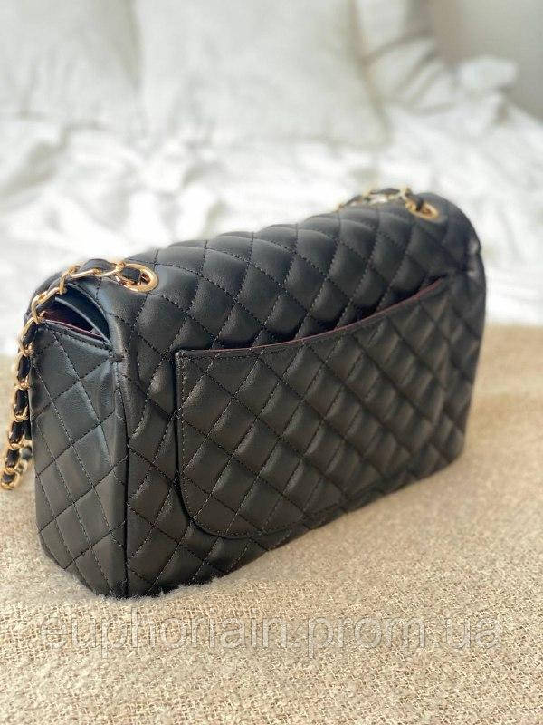Сумка женская Chanel Black / Шанель черная на плечо сумочка женская кожаная стильная Отличное качество - фото 3 - id-p1984525703