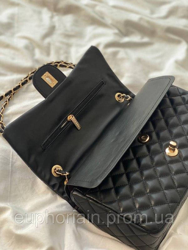 Сумка женская Chanel Black / Шанель черная на плечо сумочка женская кожаная стильная Отличное качество - фото 4 - id-p1984525703