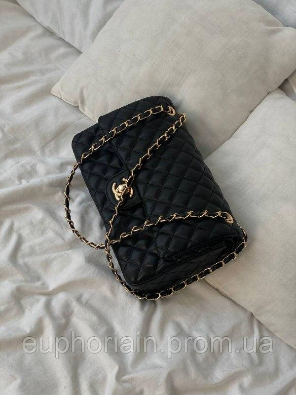 Сумка женская Chanel Black / Шанель черная на плечо сумочка женская кожаная стильная Отличное качество - фото 5 - id-p1984525703