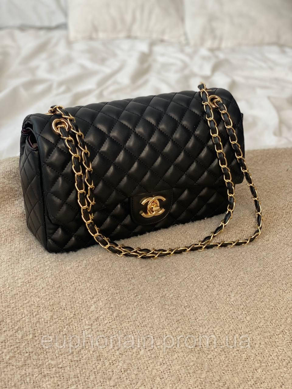 Сумка женская Chanel Black / Шанель черная на плечо сумочка женская кожаная стильная Отличное качество - фото 9 - id-p1984525703