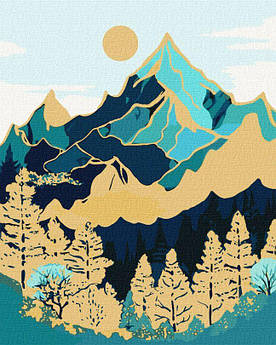 Картина за номерами Гірський ландшафт із фарбами металік extra ©art_selena_ua 40 х 50 см (KHO5102)